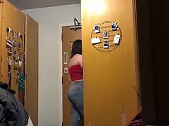Chrissy in her dorm on spycam