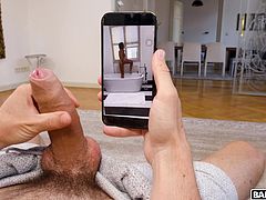 Being horny, I went to peek and recorded my stepmom as she was in the shower and as she dressed up in her sexy garments. I was jerking off to her sexy videos when she caught me and confessed she wanted my dick so bad. She teased me a little and then gave me a passionate blowjob before major action.