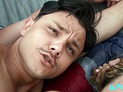 This horny tattooed stud noticed a couple camping out near his house and went to greet them. But when he saw the blondie naked, he got horny and slid his dick inside their camp. So the cutie sucked it before her boyfriend joined her. But then the lucky stud got to dicking them both down one by one in an erotic threesome.