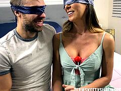 Check out Cherry Deville and how she is brought together with this fine man, their little blindfolded game quickly goes out of hand. And as soon as this busty milf feels the guy's dick is out, she immediately starts sucking and deepthroating it. She then rides the guy's face, sucks him off more then hops on the dick and rides it to her pleasure.