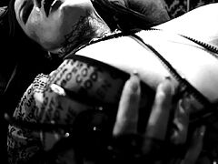 Sabien DeMonia teasing in black and white