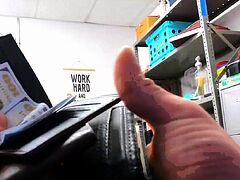 MILF crystal gazer bends over for cock after getting caught