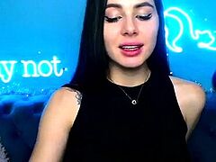 Cute curly brunette solo webcam masturbation