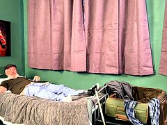 Busty ink babe gets pounded by grandpa