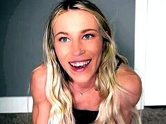 Busty blonde babe riding a big cock